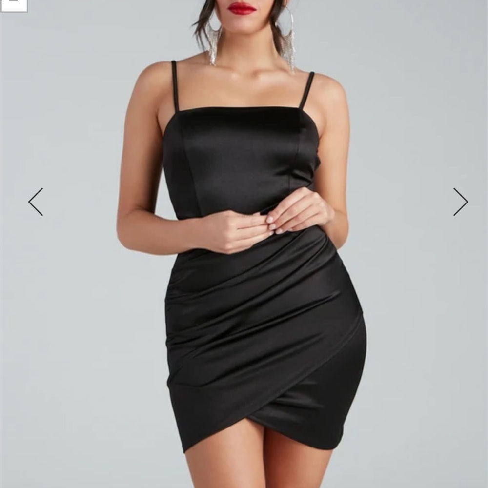 Windsor Wrapped in Stylish Satin Dress